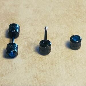 Black and Blue Stud Earrings